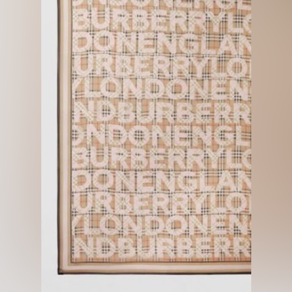 Burberry plaid light pink silk scarf, new. - Picture 10 of 10